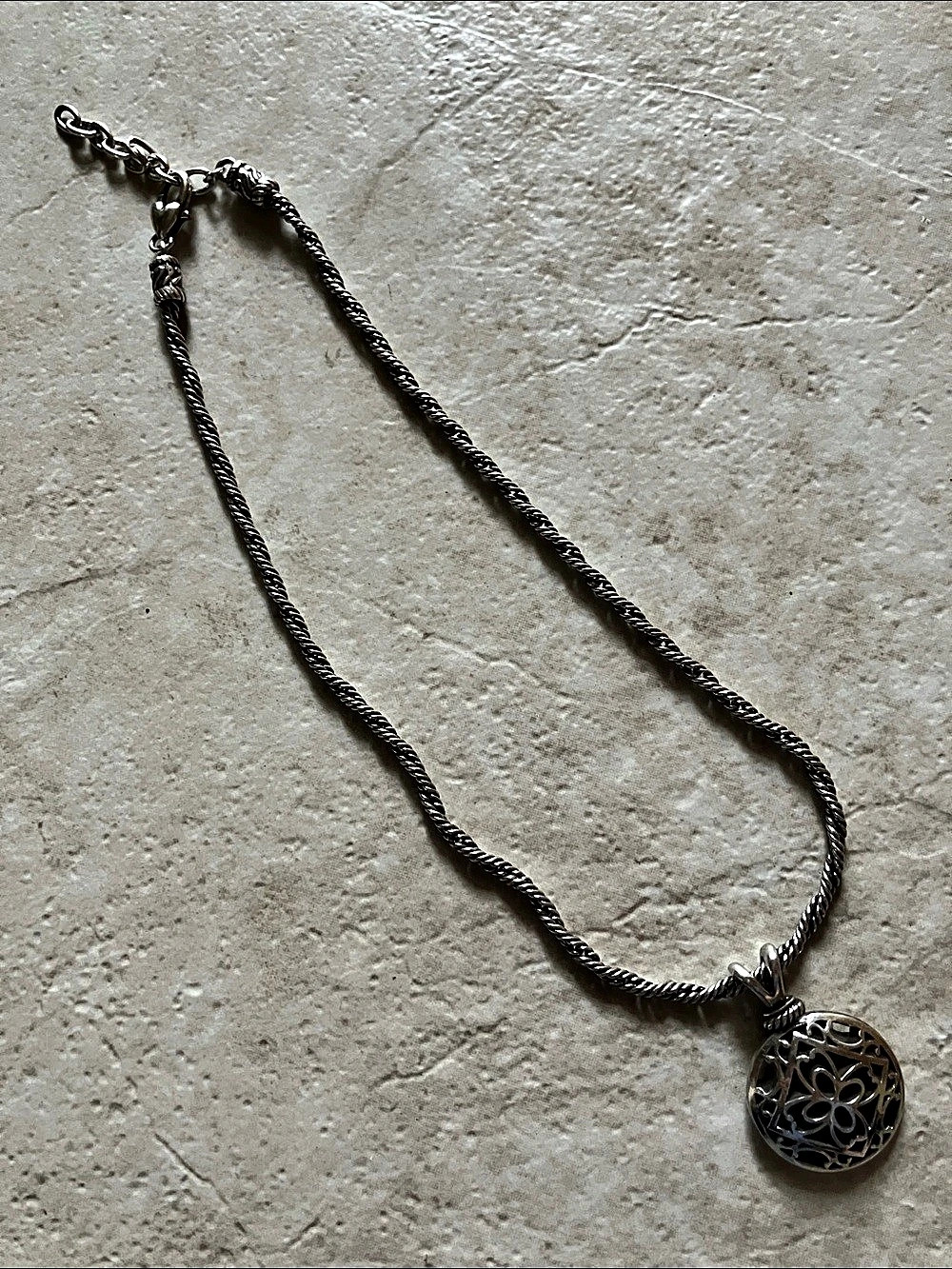 Brighton Silver Floral Pendant Necklace